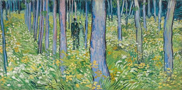 Van Gogh Poster featuring the painting Undergrowth With Two Figures, 1890 by Vincent van Gogh