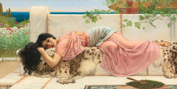John William Godward Poster featuring the painting When the Heart is Young by John William Godward