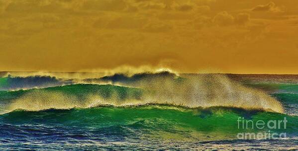 Ocean Waves Poster featuring the photograph Wind and Emerald Waves by Craig Wood