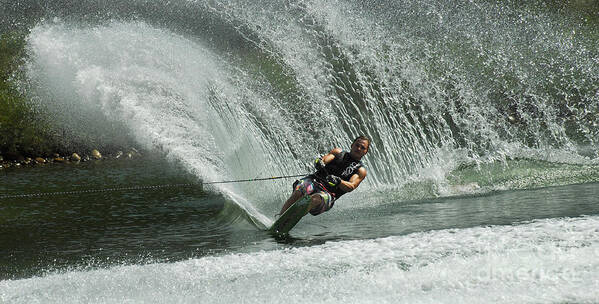 Water Skiing Poster featuring the photograph Water Skiing Magic of Water 27 #1 by Bob Christopher