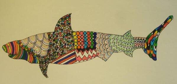 Bull Shark Poster featuring the drawing Bull Shark by Samantha Lusby