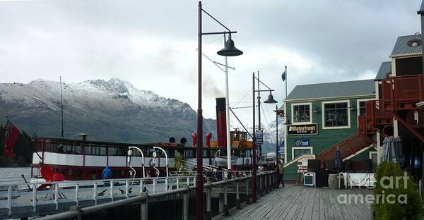 Queenstown Poster featuring the photograph Dockside in Queenstown by Therese Alcorn