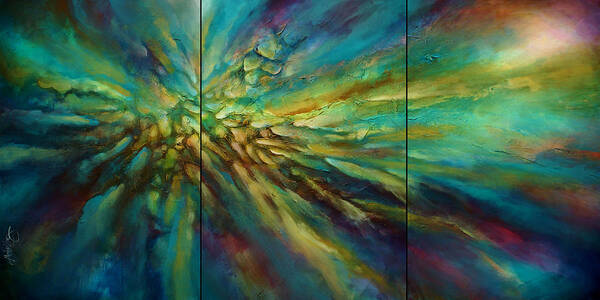 Abstract Poster featuring the painting 'Evolution of Light' by Michael Lang