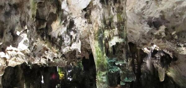 Stalactite Poster featuring the photograph Gibraltar Rock St Michaels Cave Stalactites V UK by John Shiron