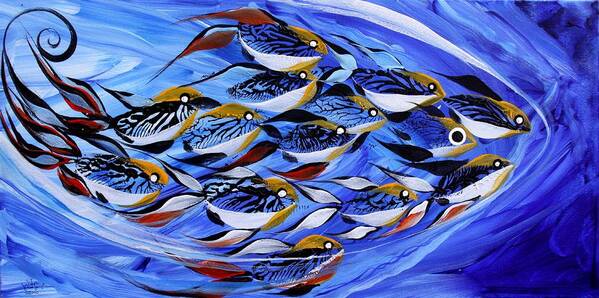 Fish Poster featuring the painting Keep it Together by J Vincent Scarpace