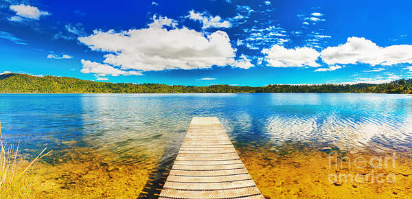 Lake Poster featuring the photograph Lake panorama by MotHaiBaPhoto Prints