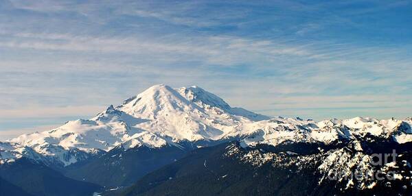 Sky Poster featuring the photograph Mt Rainier panoram by Frank Larkin