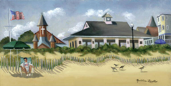 Music Pavillion Poster featuring the painting Music Pavillion In Ocean Grove by Madeline Lovallo