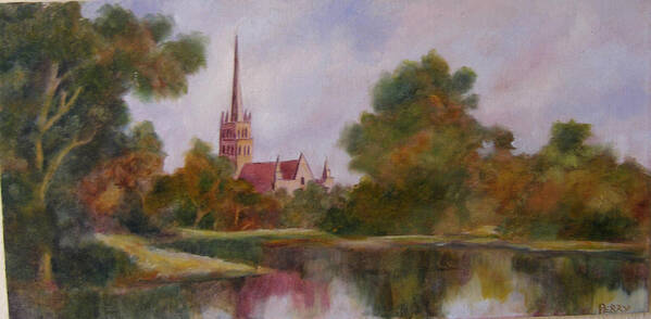English Landscape Poster featuring the painting Salisbury Cathedral by Mark Perry
