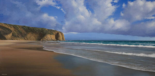 Strand Beach Poster featuring the painting Strands Beach Dana Point Painting by Cliff Wassmann