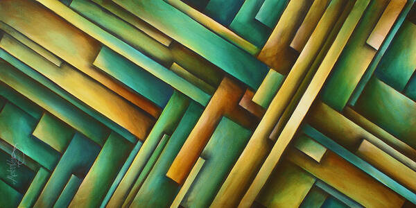 Geometric Poster featuring the painting ' Labyrinth' by Michael Lang