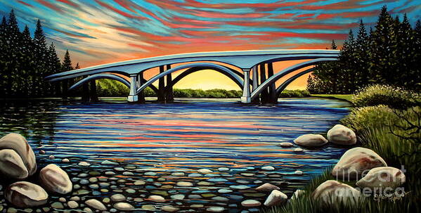 Folsom Bridge Poster featuring the painting Folsom Bridge by Elizabeth Robinette Tyndall