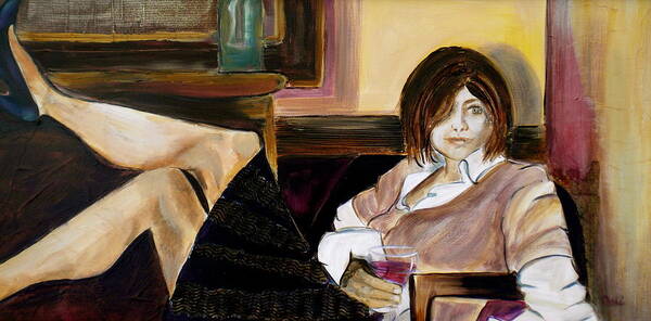 Woman Poster featuring the painting After a Long Day by Debi Starr