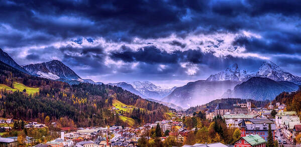 Panorama Poster featuring the photograph Beautiful Berchtesgaden Germany #1 by Mountain Dreams