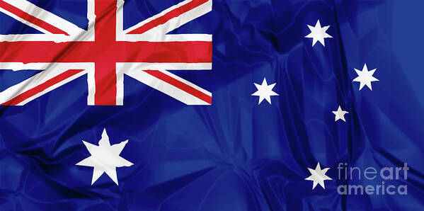 Flag Poster featuring the digital art Flag of Australia #1 by Benny Marty