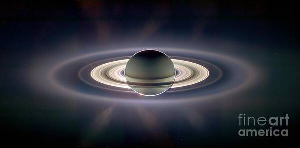 Art Poster featuring the photograph Saturn by NASA Science Source