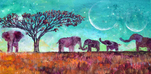 Elephants Poster featuring the painting Always Here For You by Ashleigh Dyan Bayer