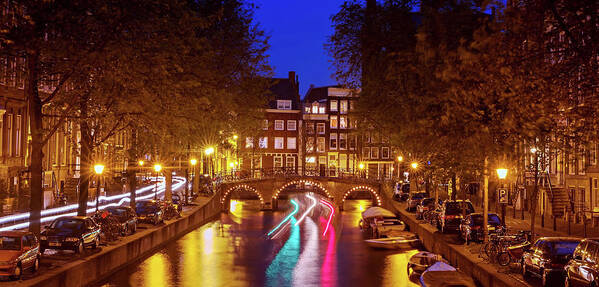 Amsterdam Poster featuring the photograph Amsterdam by Night by Barry O Carroll