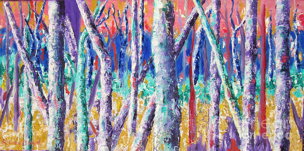 Landscape Poster featuring the painting Autumn Birch by Lisa Boyd