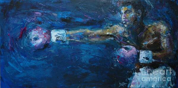 Muhammad Ali Poster featuring the painting Beautiful Fighter by Dan Campbell