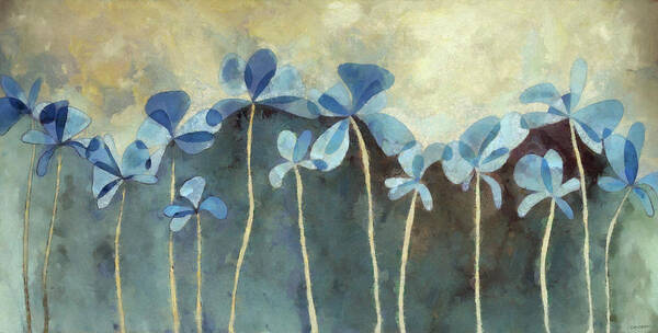 Flowers Poster featuring the digital art Blue Flowers by Cynthia Decker