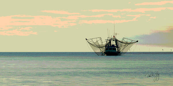 Boats Poster featuring the photograph Boat Series 30 Shrimp Boat Gulf of Mexico Louisiana by Paul Gaj