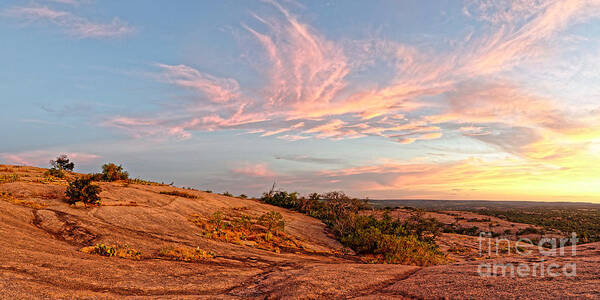 Central Poster featuring the photograph Chasing Angels of Light Over Enchanted Rock - Fredericksburg Texas Hill Country by Silvio Ligutti