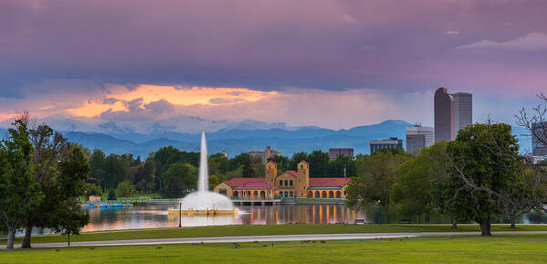 Denver Poster featuring the photograph City Park Sunset by Darren White