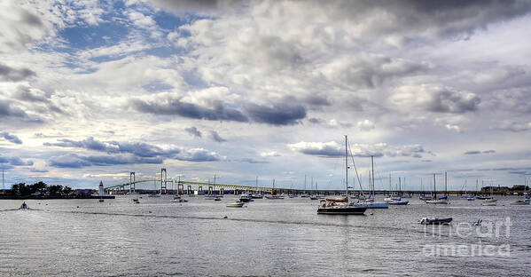 Adrian Laroque Poster featuring the photograph Claiborne Pell Newport Bridge by LR Photography