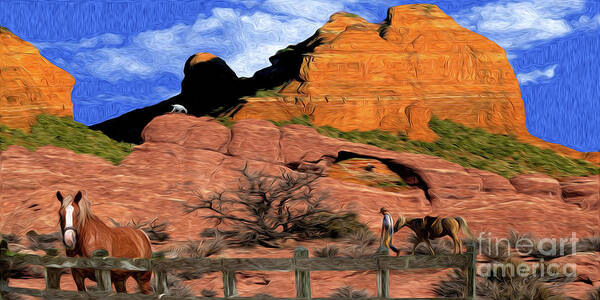 Cowboy Poster featuring the photograph Cowboy Sedona Ver3 by Larry Mulvehill