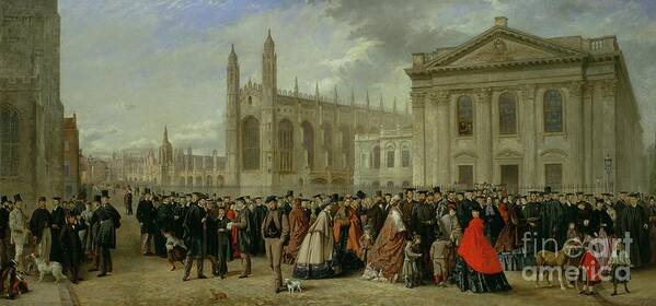 University Poster featuring the painting Degree Morning at Cambridge by Robert Farren