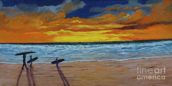 Sunset Poster featuring the painting End of Day by Myrna Walsh
