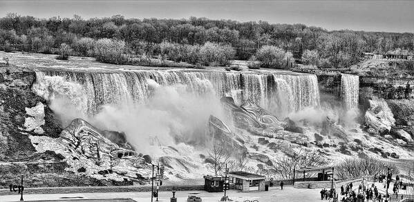 Falls In Black And White Poster featuring the photograph Falls Black and White by Traci Cottingham