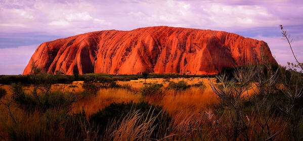 Raw And Untouched Northern Territory Series By Lexa Harpell Poster featuring the photograph First Light - Uluru, Australia by Lexa Harpell