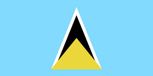 Saint Lucia Poster featuring the digital art Flag of Saint Lucia by Roy Pedersen