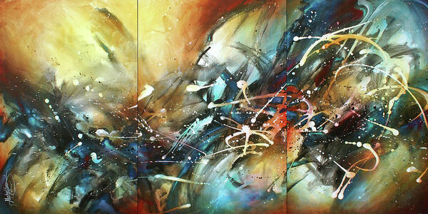 Abstract Poster featuring the painting Freedom of Movement by Michael Lang