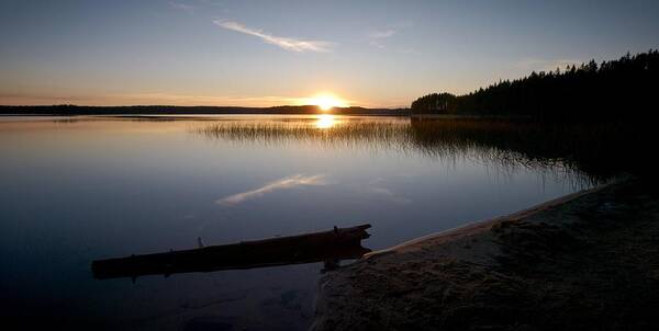 Lehtokukka Poster featuring the photograph Haukkajarvi evening by Jouko Lehto