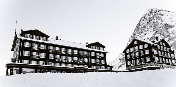 Frank Tschakert Poster featuring the photograph Hotel Bellevue Des Alpes And Eiger Nordwand by Frank Tschakert