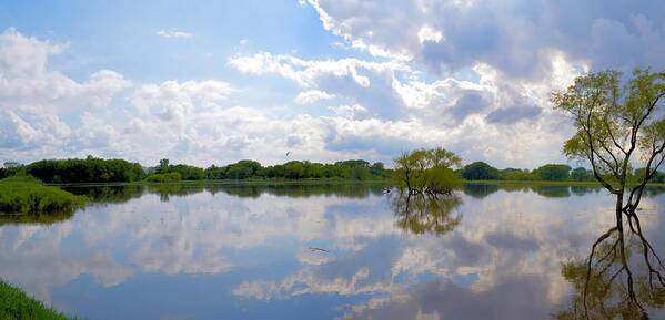 Flood Poster featuring the photograph Iowa Flood Plains Panorama by Bonfire Photography