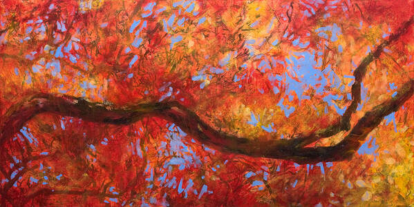 Artist Poster featuring the painting Japanese Maple Recline by Rich Houck