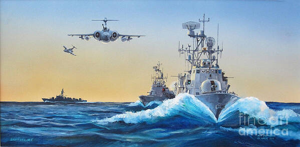 Sa Navy Strike Craft Poster featuring the painting Lightstrike by Tim Johnson