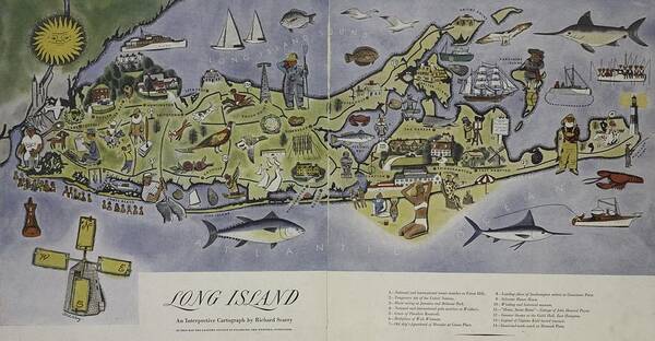 Long Island Poster featuring the photograph Long Island an Interpretive Cartograph by Duncan Pearson