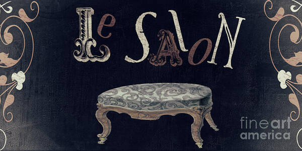 Vintage Sign Poster featuring the painting Ma Maison I La Salon by Mindy Sommers