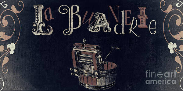 Vintage Sign Poster featuring the painting Ma Maison III La Buanderie by Mindy Sommers