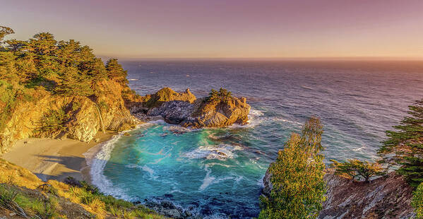 Amazing Poster featuring the photograph McWay Falls Big Sur California by Scott McGuire