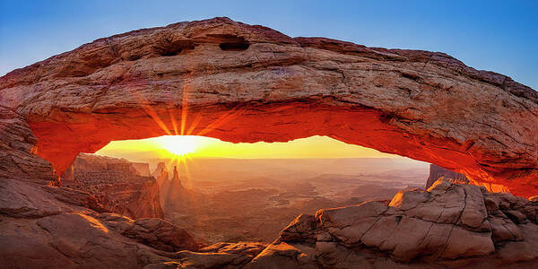 Mesa Arch Poster featuring the photograph Mesa Arch at Dawn by Andrew Soundarajan