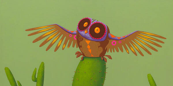 Owl Poster featuring the painting Mexican owl by Jasper Oostland