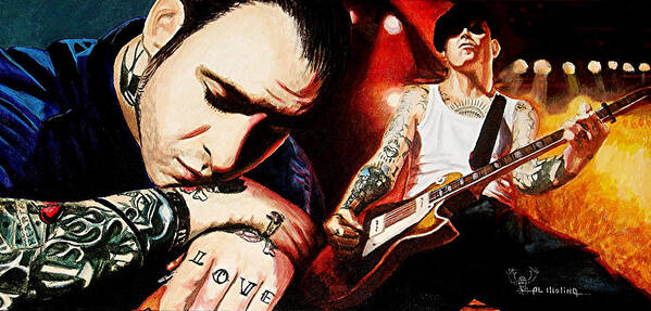 Social Distortion Poster featuring the painting Mike Ness 'Nuff Said by Al Molina