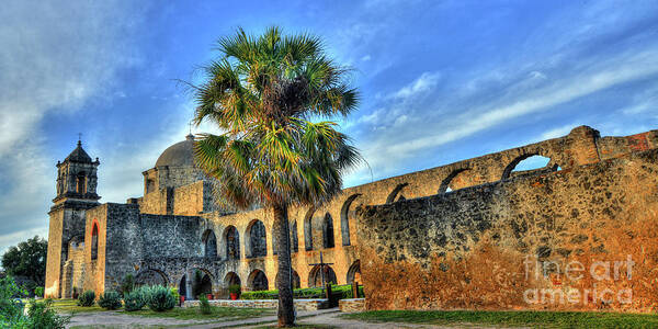 San Antonio Poster featuring the photograph Mission San Jose HDR by Michael Tidwell