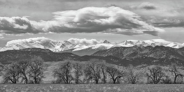 Monochrome Poster featuring the photograph Monochrome Rocky Mountain Front Range Panorama Range Panorama by James BO Insogna